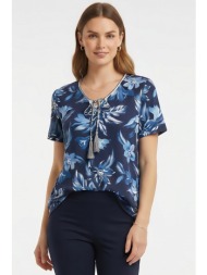 φλοραλ μπλουζα με τρεσσα