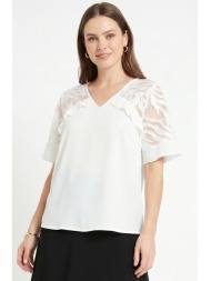 μπλουζα με παγιετα και βολαν