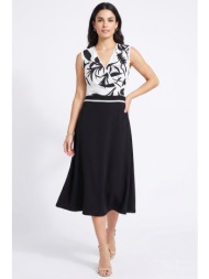 κρουαζε ασπρομαυρο midi φορεμα