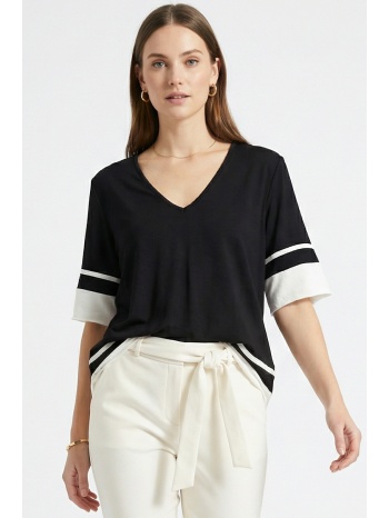 διχρωμη μπλουζα με φασες