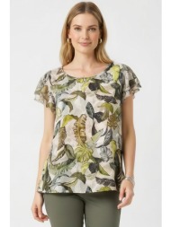 φλοραλ ελαστικη μπλουζα ...