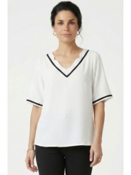 εκρου v-neck κοντομανικη μπλουζα