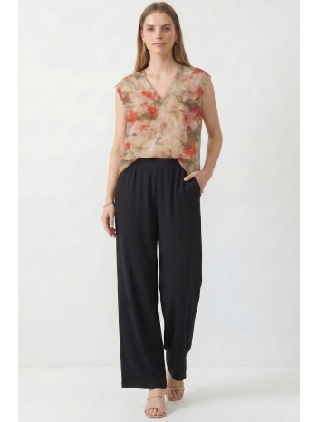 μαυρη παντελονα linen-look