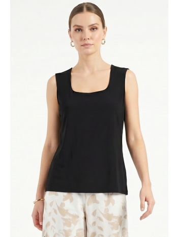 μαυρη αμανικη μπλουζα με τετραγωνο λαιμο