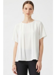 εκρου μπλουζα με πιετες