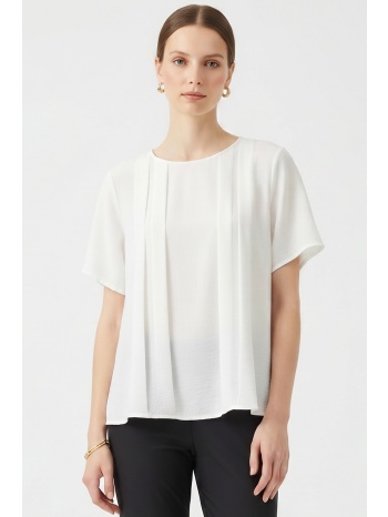 εκρου μπλουζα με πιετες