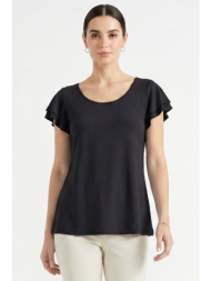 μαυρη μπλουζα με βολαν ...