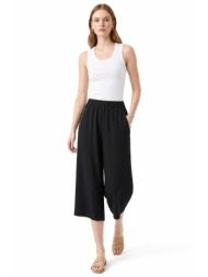 μαυρη zip culotte linen-look