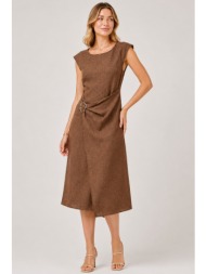 καφε midi φορεμα linen-look