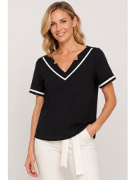 μαυρη v-neck κοντομανικη μπλουζα