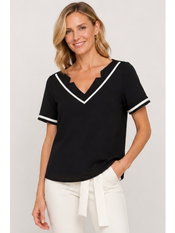 μαυρη v-neck κοντομανικη μπλουζα