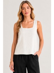 εκρου αμανικη μπλουζα linen-look