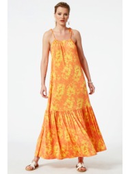 πορτοκαλι tie dye φορεμα