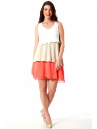 τριχρωμο αμανικο φορεμα