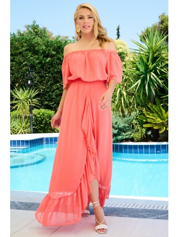 κοραλι off sηoulder μαξι φορεμα σε προσφορά