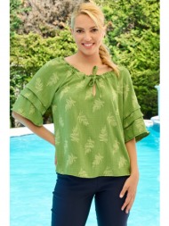 λαχανι κοντομανικη μπλουζα με σουρα