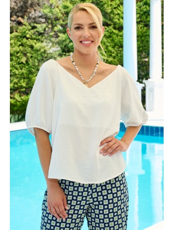 εκρου μπλουζα με balloon μανικι σε προσφορά