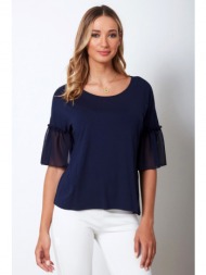 μπλε μπλουζα με βολαν ...