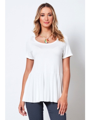 εκρου μπλουζα λαιμοκοψη με βολαν σε προσφορά