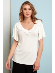 εκρου μπλουζα με πιετες