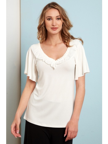 εκρου μπλουζα με πιετες σε προσφορά