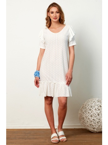 εκρου κηπουρ φορεμα με βολαν σε προσφορά