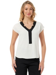 εκρου ζαπονε μπλουζα με μαυρη φασα