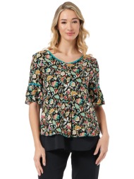 φλοραλ μπλουζα με διπλο ...