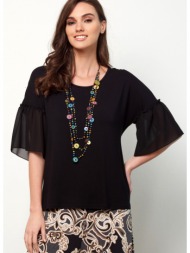 μαυρη μπλουζα με βολαν ...