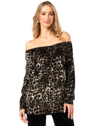 λεοπαρ βελουδινη μπλουζα ...