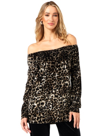 λεοπαρ βελουδινη μπλουζα με λαστιχο σε προσφορά