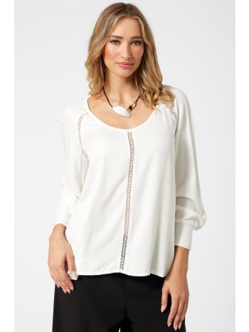 εκρου μπλουζα με διακοσμητικη δαντελα σε προσφορά