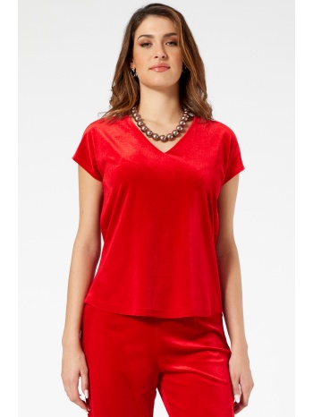 κοκκινη βελουδινη ζαπονε μπλουζα σε προσφορά
