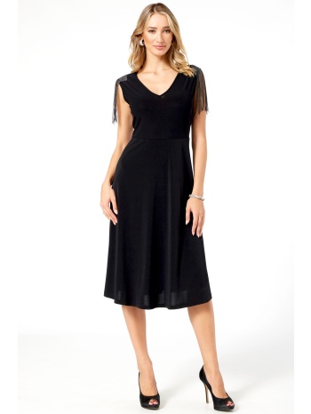 μαυρο αμανικο φορεμα με στρας σε προσφορά