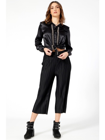 μαυρη πλισε zip culotte σε προσφορά