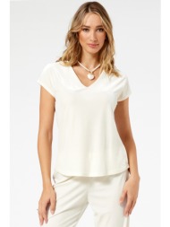 εκρου βελουδινη ζαπονε μπλουζα