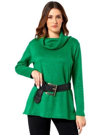 πρασινη πλεκτη μπλουζα με χαλαρο ζιβαγκο σε προσφορά