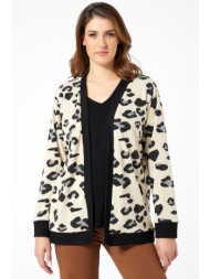 μπεζ ζακετα animal print