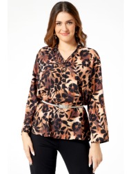 φλοραλ μπλουζα με λαστιχο στα μανικια