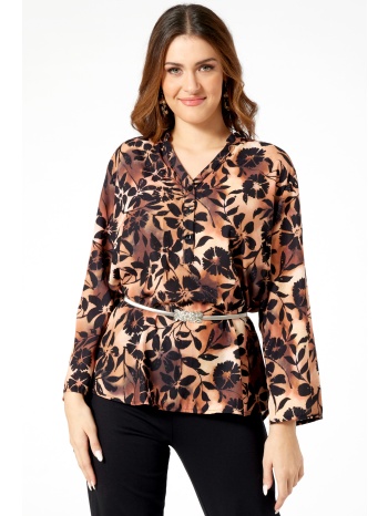 φλοραλ μπλουζα με λαστιχο στα μανικια σε προσφορά