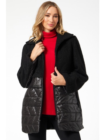 μαυρο μπουκλε-καπιτονε μπουφαν σε προσφορά