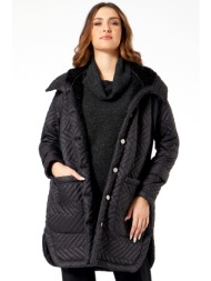 μαυρο καπιτονε μακρυ μπουφαν