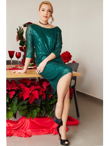 πρασινο φορεμα παγιετα με `v` στην πλατη σε προσφορά