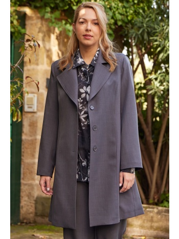 γκρι μαντο με γιακα και πετο σε προσφορά