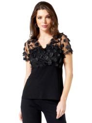 μαυρη κρουαζε μπλουζα με ...