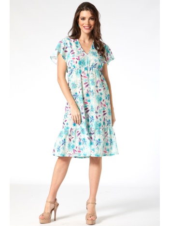 φλοραλ κηπουρ φορεμα με βολαν σε προσφορά