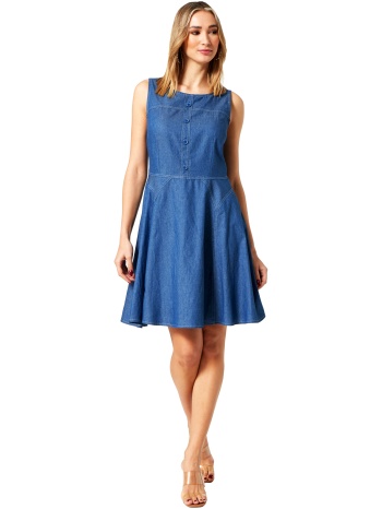 φορεμα τυπου τζιν με διακοσμητικα γαζια σε προσφορά