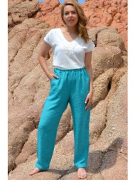 πετρολ buggy παντελονι linen-look με τσεπες