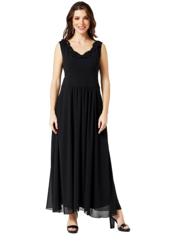 μαυρο φορεμα μουσελινα με δαντελα σε προσφορά