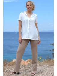 καμηλο ελαστικο παντελονι με μπασκα